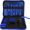 A blue and black zippered case containing a set of blue plastic auto trim removal tools. Produktbild-Vorschau