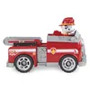 A toy fire truck with a dog character in the driver's seat, shown from the side against a white background. Produktbild-Vorschau