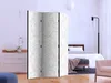 Obojstranný paraván Kvety 135x172 cm 3-dielny biely Náhľad obrázku produktu 5