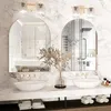 Gebogen wandspiegel 102x75cm met metalen frame in goud Productafbeelding-voorbeeld 2