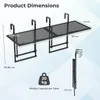 COSTWAY Balkontisch klappbar 2er Set, Balkonhängetisch zum Produktbild-Vorschau 3