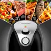A collage of food items above an air fryer. Produktbild-Vorschau