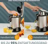 A collage showing two different operating modes of a citrus juicer, with hands operating the juicer and juice being dispensed into glasses. Náhľad obrázku produktu