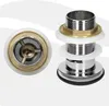 Two views of a drain assembly for a sink. Podgląd zdjęcia produktu