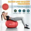 TRESKO Gymnastikball (Rot, 55cm) mit Pumpe Fitnessball Produktbild-Vorschau 2