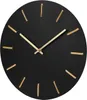 A black wall clock with gold hour markers and hands. Voir les images du produit
