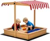 Outsunny Sandkasten Sandkiste mit Dach Holz Bodenloses Produktbild-Vorschau 1