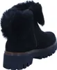 A black winter boot with fur trim is shown from the back. Produktbild-Vorschau