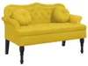 vidaXL Lavice s polštářem žlutá 120,5x65x75 cm sametová Náhled obrázku produktu 1