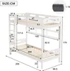 A diagram showing the dimensions of a white bunk bed. Produktbild-Vorschau