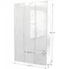 Kondela Kleiderschrank Gwen 70427 3D - Weiß Hochglanz Produktbild-Vorschau 3