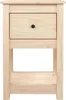 A front view of a wooden nightstand with one drawer and an open shelf. Anteprima dell’immagine prodotto