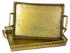 zestaw 2 metalowych tac dekoracyjnych w kolorze antycznego Podgląd zdjęcia produktu 1
