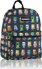 A Minecraft-themed backpack is shown against a white background. Produktbild-Vorschau