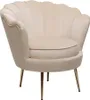 Poltrona "Floria" in velluto - 75 x 68 x 77,5 cm - Beige Anteprima dell’immagine prodotto 6