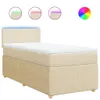 vidaXL Boxspringbett mit Matratze Creme 100x200 cm Stoff Produktbild-Vorschau 1