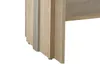 Close-up of the base of a wooden table with a metal accent. Produktbild-Vorschau