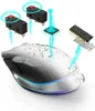 A diagram showing the internal components of a gaming mouse, with glowing blue lines indicating connections. Produktbild-Vorschau