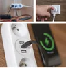 Cable de extensión blanco con 2 enchufes, 2 puertos USB-A y Vista previa de la imagen del producto 5