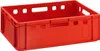 A red plastic crate is shown against a white background. Produktbild-Vorschau