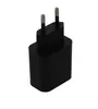 A black electrical adapter with two prongs is shown against a white background. Produktbild-Vorschau