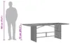 vidaXL Gartentisch mit Holzplatte Schwarz 190x80x75 cm Poly Produktbild-Vorschau 7
