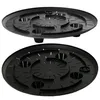 Two black plant pot saucers are shown from different angles against a white background. Produktbild-Vorschau
