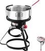 A deep fryer set with a propane burner and a thermometer. Produktbild-Vorschau