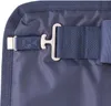 A close-up view of a navy blue fabric item with a metal buckle and strap. Anteprima dell’immagine prodotto