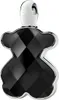 A black, faceted perfume bottle shaped like a teddy bear with a white cap. Anteprima dell’immagine prodotto