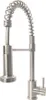 A stainless steel kitchen faucet with a coiled hose. Podgląd zdjęcia produktu