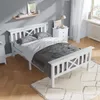 (90 x 200 cm, bílá) Dřevěná jednolůžková postel z roštu s Náhled obrázku produktu 1