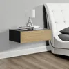 Wandregal 'Antilles' 50x24x12 cm mit Schublade Schwarz/Holz Produktbild-Vorschau 5