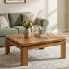 Tribesigns Massivholz Couchtisch 100x100 cm, Quadratischer Produktbild-Vorschau 5