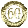 Geburtstagsdeko Goldene Jubiläumszahl "60" Ø40cm - Wanddeko Produktbild-Vorschau 1