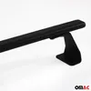 A close-up of a black car roof rack rail on a white background. Podgląd zdjęcia produktu