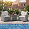 COSTWAY Gartenmöbel Set Polyrattan, 3-tlg. Balkonmöbel Produktbild-Vorschau 2