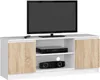 Mobiletto TV elegante bianco e rovere sonoma 140 cm con 2 Anteprima dell’immagine prodotto 1