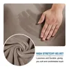 (Camel) Square Stool Cover Stretch Ottoman Cover Plush, Náhled obrázku produktu 5