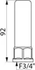 A technical drawing of a plumbing component with dimensions. Produktbild-Vorschau