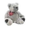 Teddybär Grau 22 cm mit Herz  Kuscheltier Teddy Bär Produktbild-Vorschau 2