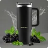 Berdsen Vakuum-Thermosbecher mit Strohhalm 1180 ml schwarz Produktbild-Vorschau 2