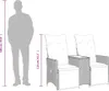 vidaXL Gartensofa 2-Sitzer Verstellbar mit Tisch Grau Poly Produktbild-Vorschau 8