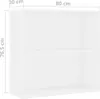 A white shelf unit with dimensions indicated. Podgląd zdjęcia produktu