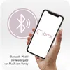 A hand holding a smartphone displaying a logo, with a Bluetooth icon in the background. Anteprima dell’immagine prodotto