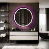 A modern bathroom with a vanity, mirror, and bathtub. Anteprima dell’immagine prodotto