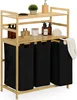 Relaxdays Scaffale portabiancheria con 2 ripiani, 3 cestini Anteprima dell’immagine prodotto 1