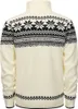 The back of a cream-colored sweater with a black Norwegian-style pattern. Náhled obrázku produktu