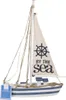 A decorative wooden sailing boat model. Produktbild-Vorschau