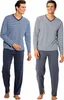 LE JOGGER Pyjama 4 -teilig blau-marine, grau-anthrazit Produktbild-Vorschau 2